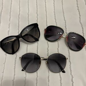 Gucci Black and Gold Sunglasses Trio